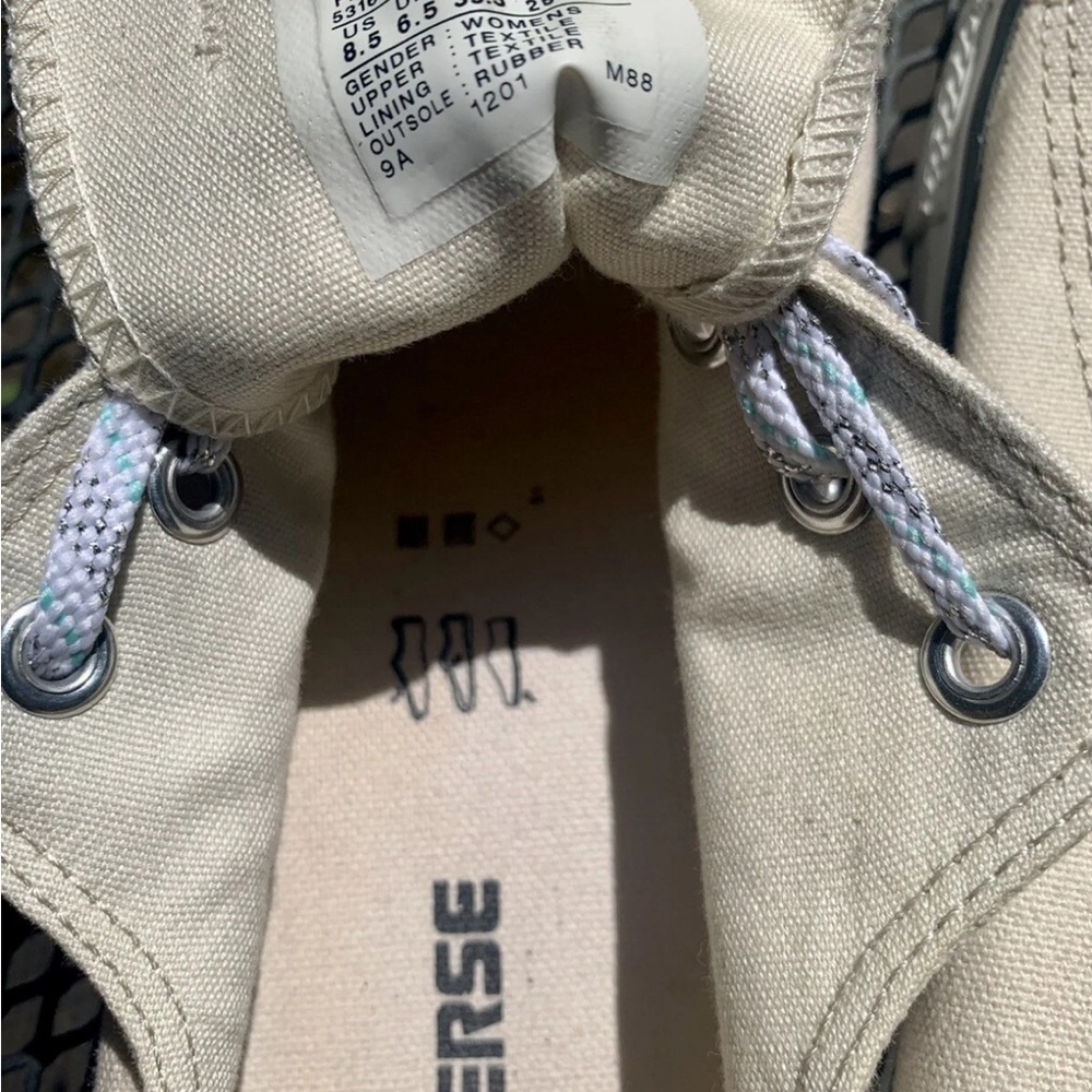Converse Women's Cream Canvas Sneakers - Picture 5 of 6